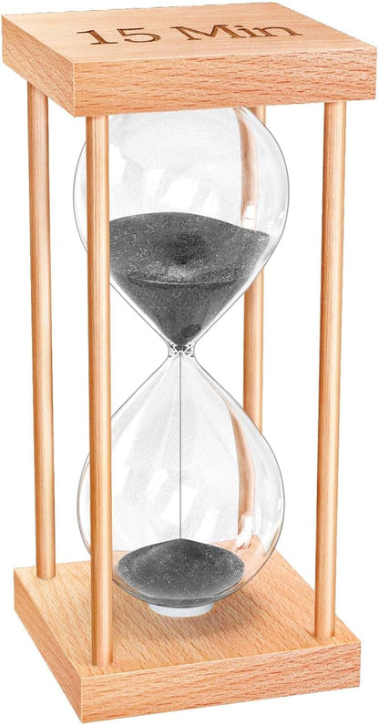 60 Minute Sand Timer, 60 Min Wood Small Hourglass Timer, Blue Sand Clock, One Hour Wooden Hour Glass for Classroom, Sandglass, Reloj De Arena Decorativo, Home, Office, Game, Gift