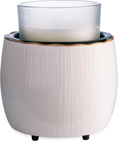 Candle Warmers ETC. Illumination Fragrance Warmer- Light-Up Warmer for Warming Scented Candle Wax Melts and Tarts or to Freshen Room, White Harmony