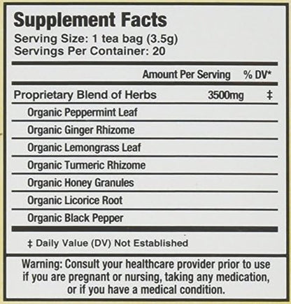 Mate Factor Functional Herbal Blends - Ginger Turmeric with Black Pepper 20 Bag(S)