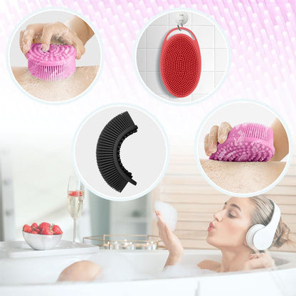 Silicone Body Scrubber, Exfoliating Body Scrubber Silicone, 3pack Soft Loofah Silicone Body Scrubbers for Use in Shower, Shower Scrubber for Body, Silicone Scrubber Men Women for All Skin