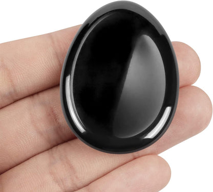 Artistone Moss Agate Crystal Chakra Thumb Worry Stone Teardrop Reiki Healing Stone Pocket Palm Stones for Anxiety Stress Relief Meditation Therapy Geometry Home Decor