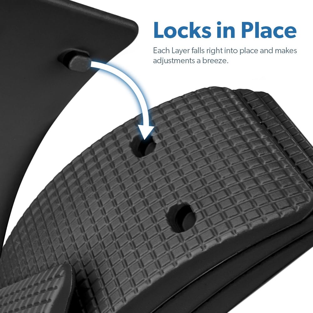 (Grey), Adjustable Lower & Upper Back Stretcher For Lumbar Support Spine Alignment & Back Pain Relief By Renowned Kinesiologist Dr. Sinett