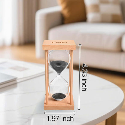 60 Minute Sand Timer, 60 Min Wood Small Hourglass Timer, Blue Sand Clock, One Hour Wooden Hour Glass for Classroom, Sandglass, Reloj De Arena Decorativo, Home, Office, Game, Gift