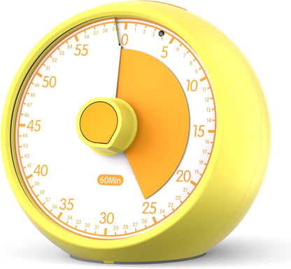 Visual Timer for Kids 60-Minute Countdown Timer with Optional Alarm, Focus Tool for ADHD & Autism, Time Management for Homework, Chores, Office, Kitchen, Teaching & Study Routines (Pink)