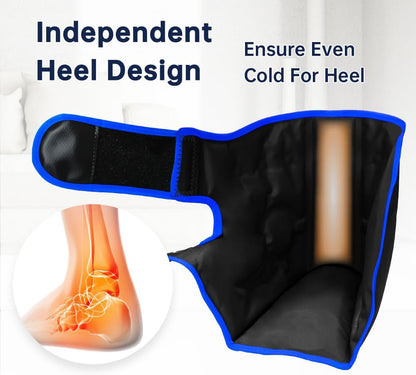 Ankle Ice Pack Wrap for Heel Swelling Pain Relief Reusable Gel Hot Cold Compress for Achilles Tendonitis Plantar Fasciitis, Post-Surgery, Sports Injury(1pcs,Blue)