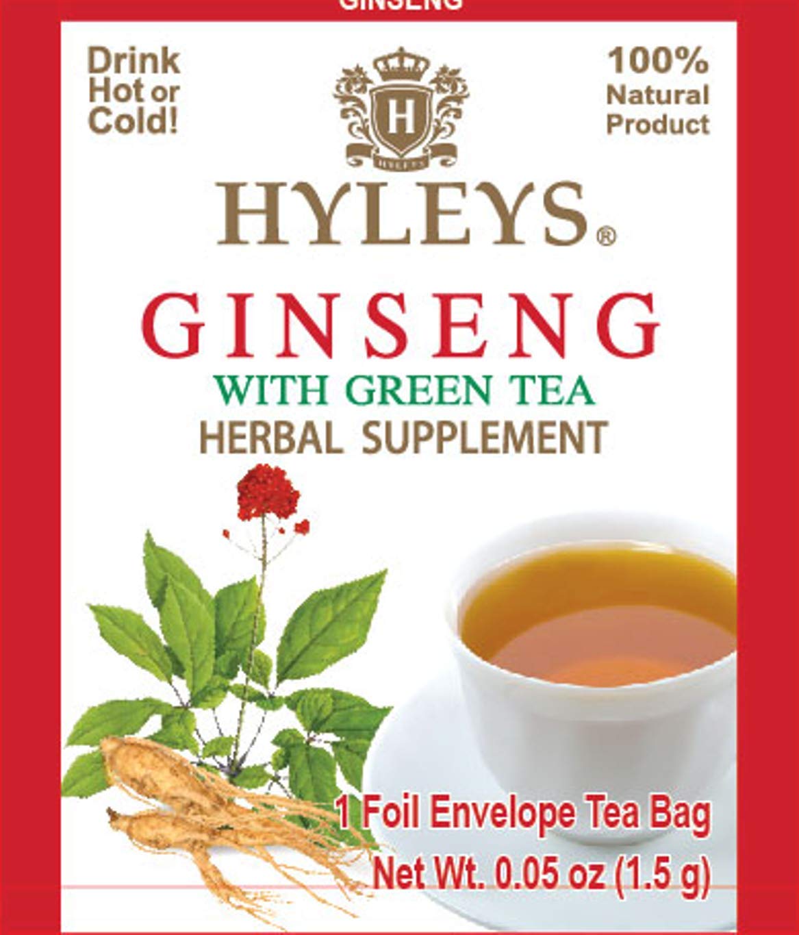 Hyleys Dandelion Root & Green Tea with Milk Thistle and Licorice Root - Herbal Detox Blend - 25 Tea Bags