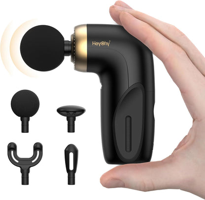 HEYCHY A1 Super Mini Massage Gun, Percussion Deep Tissues Muscle Massager, Travel Massage Gun, Compact Sports Massager, Portable Handheld Massager for Office, Home, Athletes(Black)