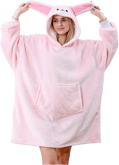 Oversized Hoodie Blanket, Wearable Blanket sweatshirt, Ultra Soft Sherpa Fleece Comfy Snuggle Hoodie