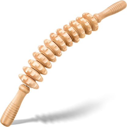 Muscle Roller Massage Roller Stick- Deep Tissue Fascia Blaster for Myofascial Pain Relief, Lymphatic Drainage & Body Sculpting, Handheld Physical Therapy & Recovery Tool (Pink black-18 inch)