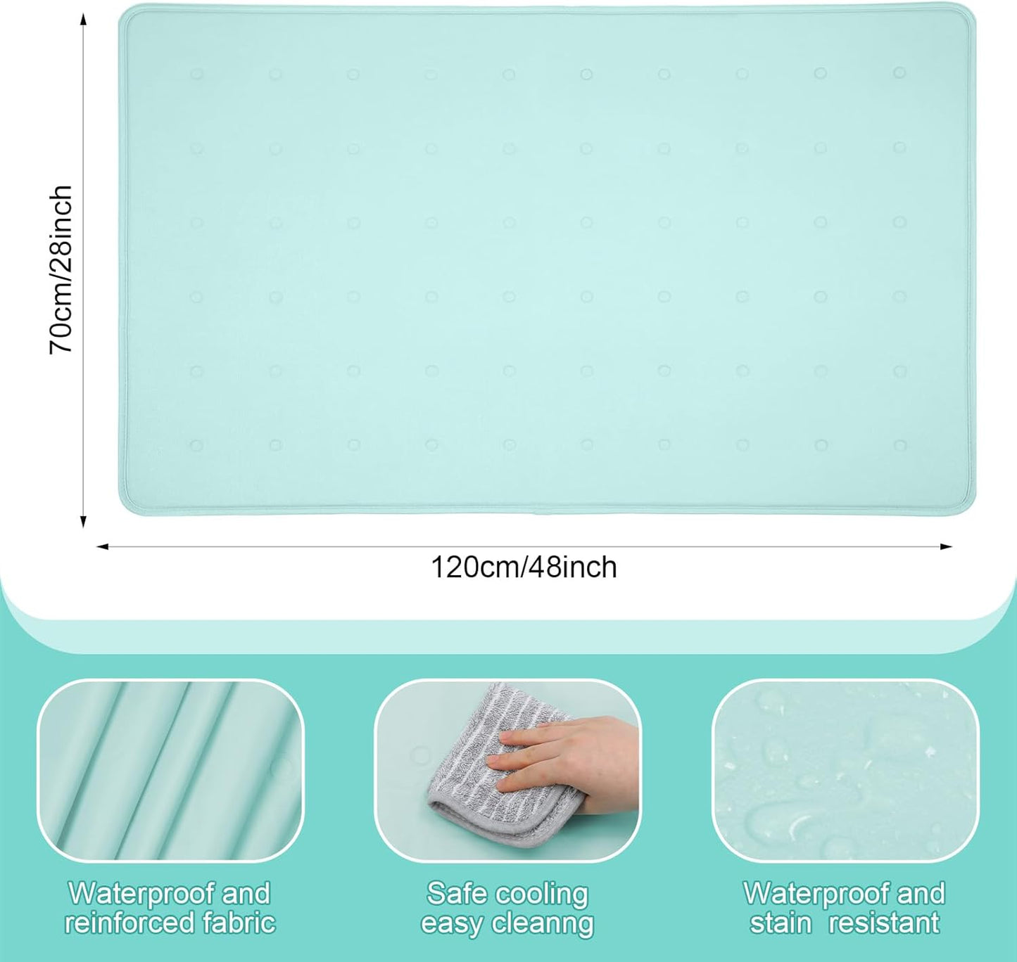 Drydiet Cooling Pad Mat for Bed Cooling Mattress Pad Gel for Sleep, Summer Hot Flashes, Adult, Pets, No Water or Electricity Required(Plain,48 x 28 Inch,Light Blue)