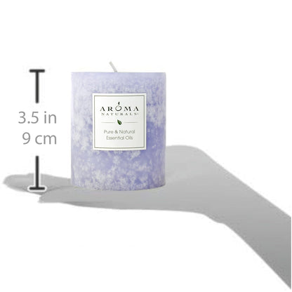 Aroma Naturals Essential Oil Tranquility Pillar Candle, 2.5" x 4", Lavender, 11 Ounce