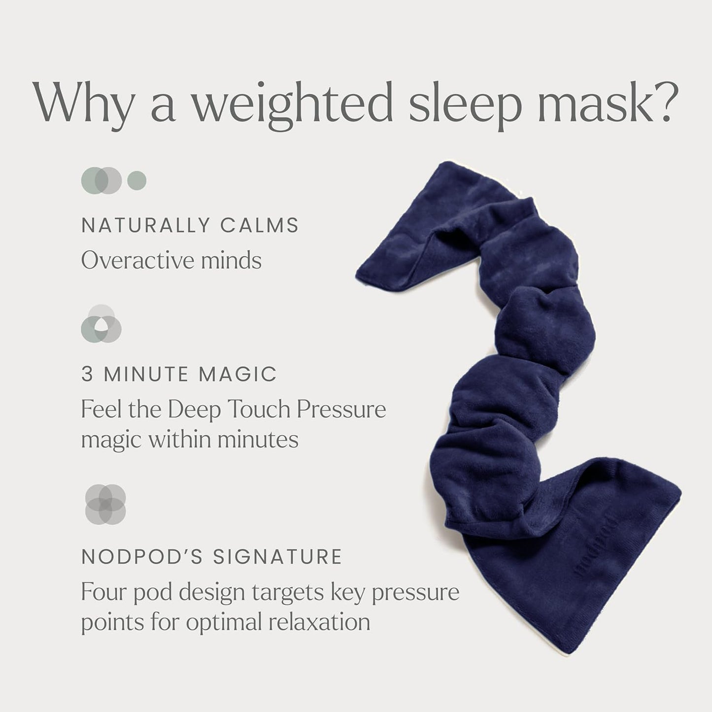 Nodpod Gentle Pressure Sleep Mask | Patented Light Blocking Design for Sleeping, Traveling & Relaxation - Sage