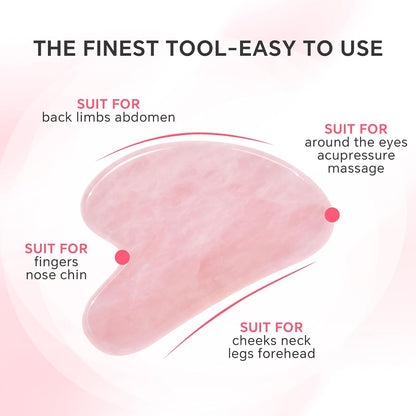 Jade Roller & Gua Sha Set for Face – 4PCS Natural Facial Massage Tools