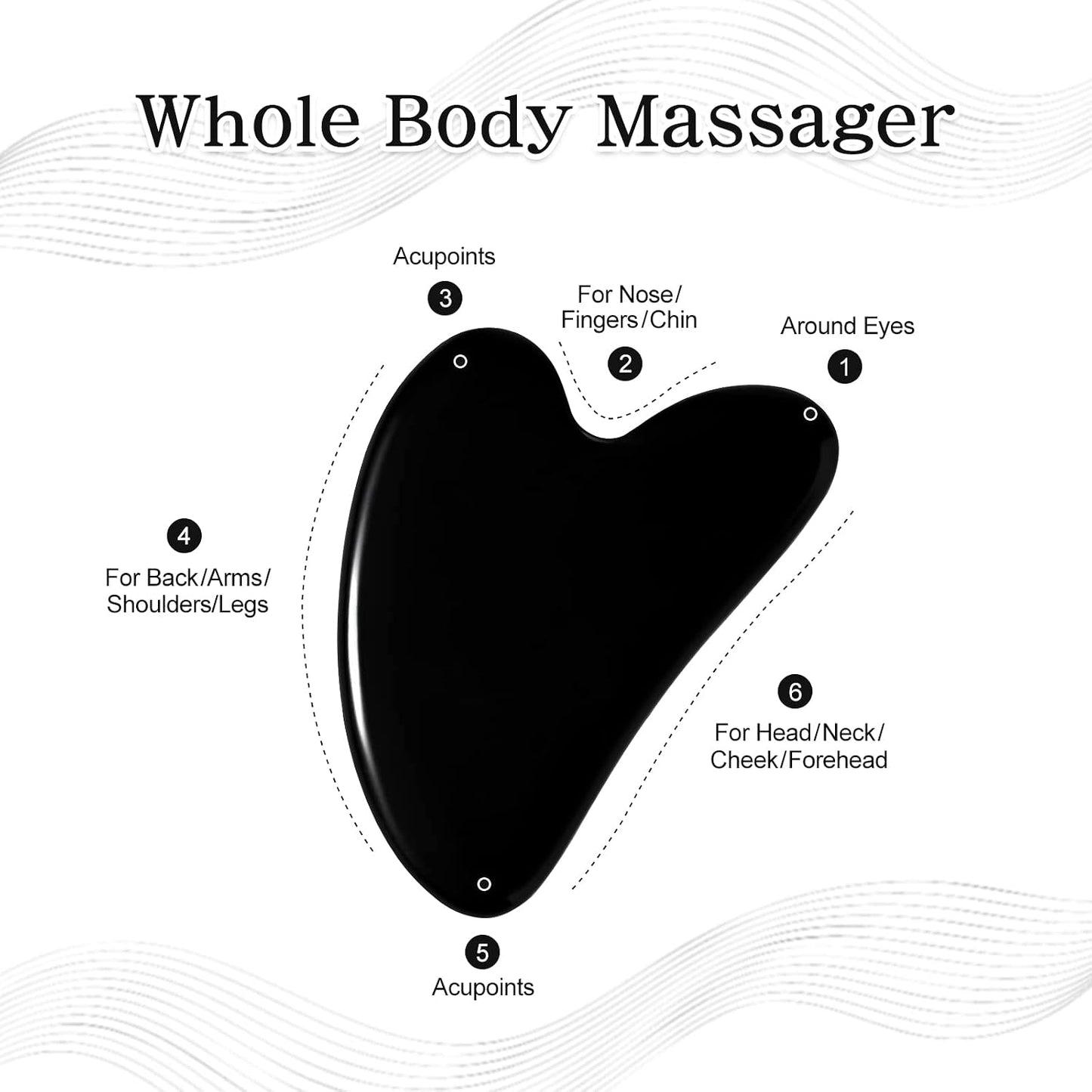 rosenice Gua Sha Facial Tools Guasha Tool Gua Sha Jade Stone Manual Massage Sticks for Jawline Sculpting and Puffiness Reducing for Face Body Tensions Reduce Festive Gifts
