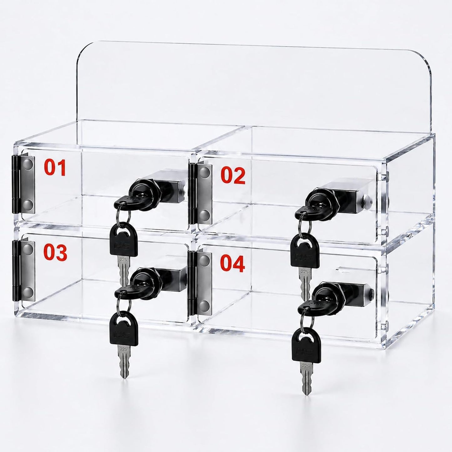 Threan 12 Slot Cell Phone Storage Box, Acrylic Clear Cell Phone Storage Cabinet Wall Mounted with Door, Locks and Keys for Office School Factory