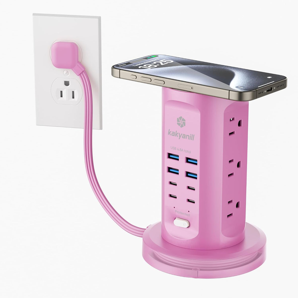 Power Strip Tower, kakyanill Charging Station 9 AC Outlets 8 USB Ports