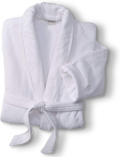 Marriott Terry Velour Bathrobe - Luxury 100% Cotton Hotel Spa Robe - Plush, Absorbent, Machine Washable - Shawl Collar, One Size