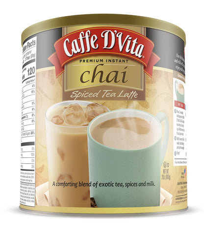 Caffe D'Vita Spiced Chai Latte Mix - Chai Tea Latte Powder Mix - 1 Lb Can