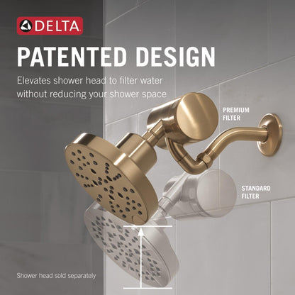 Delta Faucet Clarifi Premium Shower Filter Attachment with Filter, Hard Water Shower Filter, Shower Head Filter, Stainless 5SF100-SS