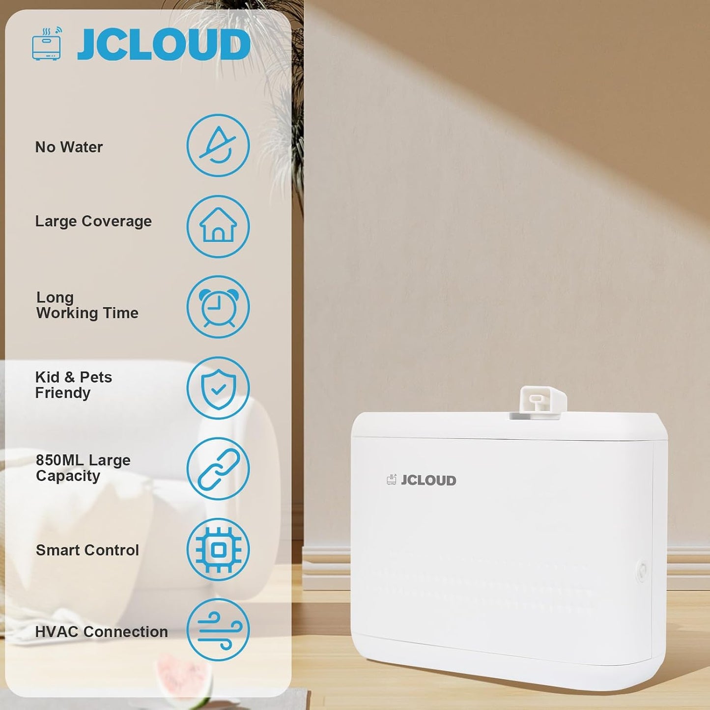 JCLOUD Smart Scent Air Machine 1000ML, Hotel Scent Diffuser Cover Up to 4500 Sq. Ft., Waterless Cold Air Diffuser for Home, Aromatherapy Diffuser for Essential Oils Large Room, Dimgray