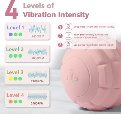 Silicone Vibrating Peanut Massage Ball Roller, Water Resistant Electric Double Lacrosse Massage Ball with 4 Intensities for Muscle Tightness, Deep Tissue Massager for Foot, Back, Hip (Green)