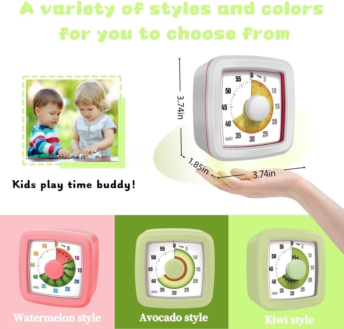 Kids Visual Timer for Kitchen,Classroom,Cooking,Learning,Bedroom,Office, 60-Minute Countdown Pomodoro Timer for Kids with Autism ADHD (Orange Style)