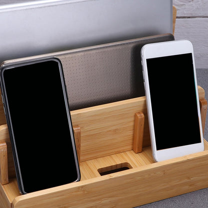 NUOBESTY Bamboo Phone Charging Station Dock Organizer for Multiple Devices