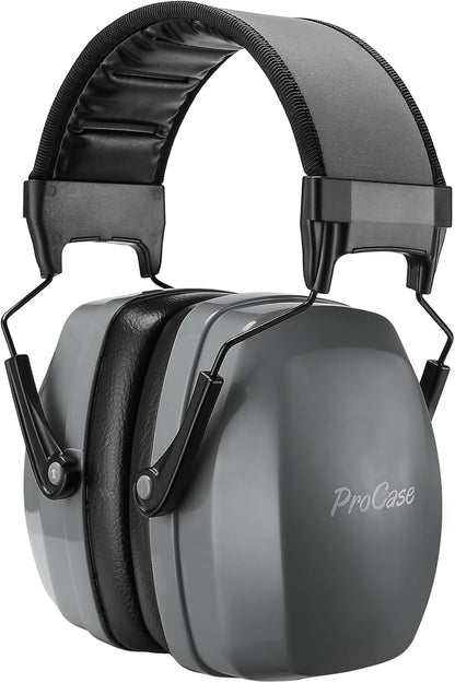ProCase Noise Cancelling Ear Muffs SNR 33dB, Ear Hearing Protection Headphones for Adults, Sound Proof Ear Defenders for Work, Mowing, Shooters Shooting Gun Range, Construction -Black