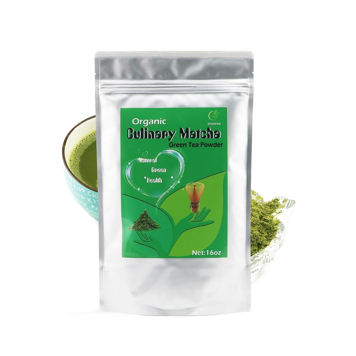 EFOOFAN USDA & COR Certified Organic Ceremonial Grade Matcha Powder – First Harvest Shade-Grown Tencha from Hangzhou, Vibrant Jade Green & Smooth Umami, No Sugar, Ideal for Traditional Tea or Latte (45g Tin)