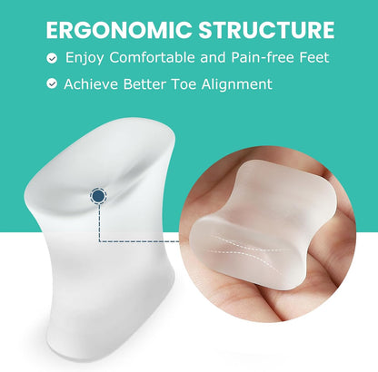Welnove 12-Pack Gel Toe Separators – Bunion Pads – Toe Spacers for Straightening Overlapping Toes for Men and Women - Transparent