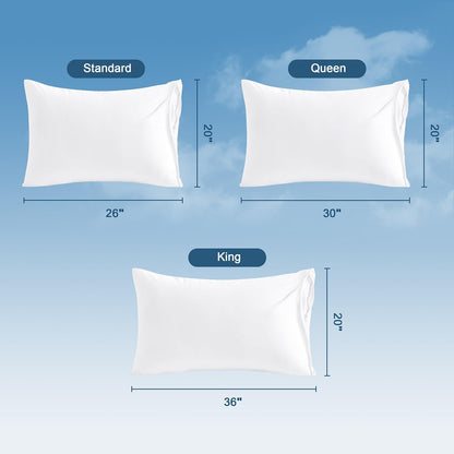 NTBAY 4 Pack Zippered Waterproof Standard Pillow Protectors, Super Soft Quiet Zip Pillow Protectors, 20x26 Inches Jersey Pure White Waterproof Pillow Cases Covers