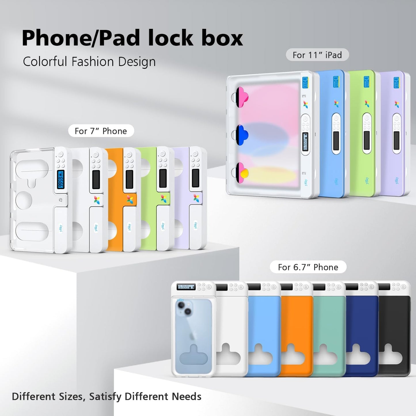 ySky Timed Lock Box, Portable Phone Locker with Self-Control Timer for iPhone, Android, Helping Kids, Students, Adults Focus Back, Mobile Phone Addiction Control (Green)
