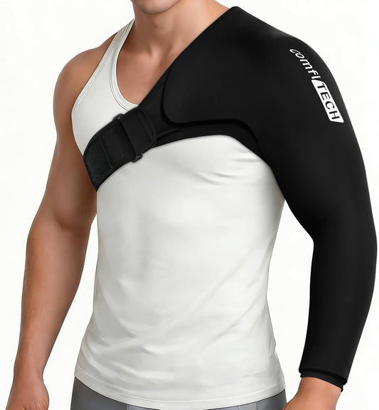 ComfiTECH Shoulder Arm Ice Pack Wrap for Pitchers, Flexible Ice Sleeve, L