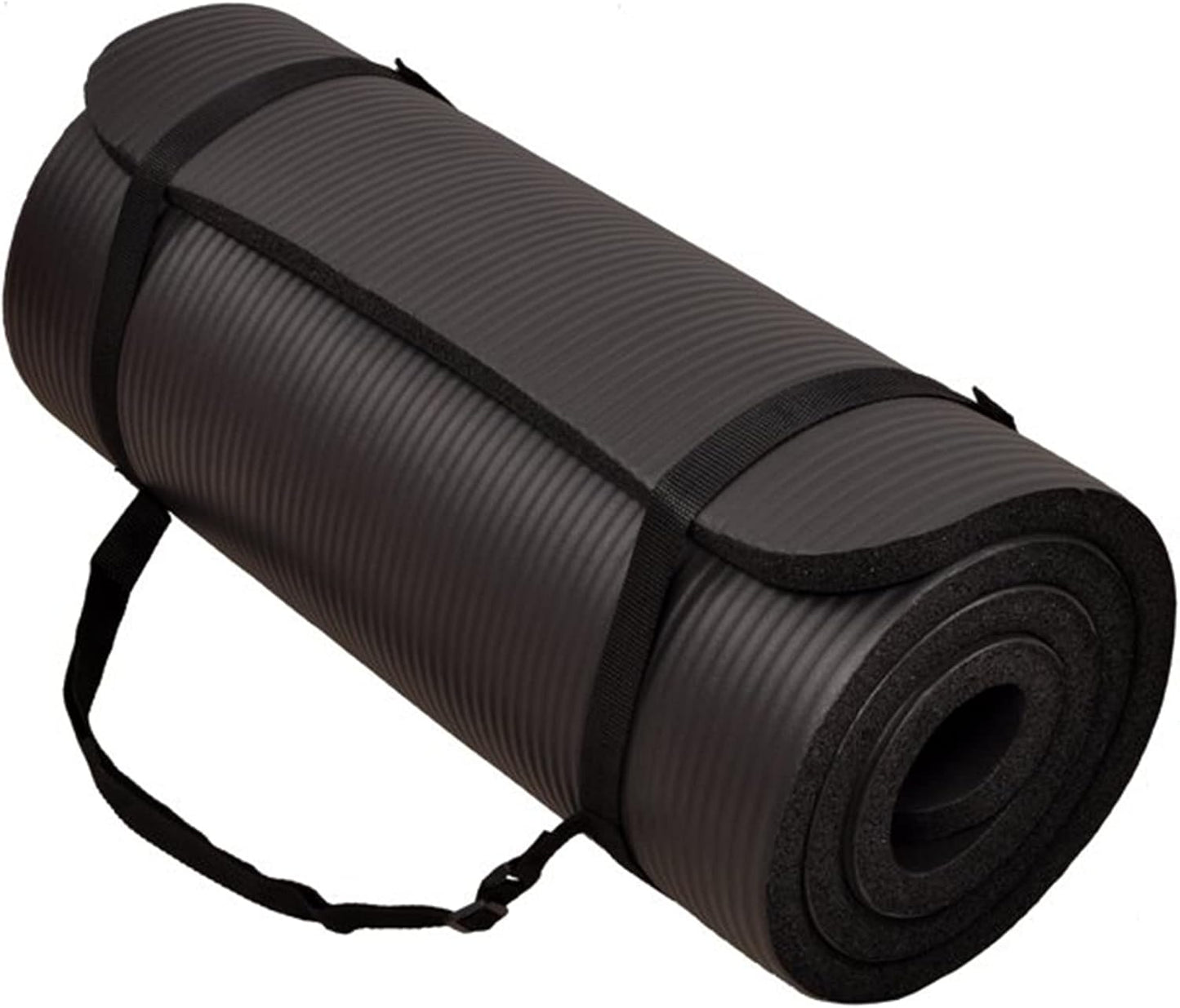 BalanceFrom Yoga Mat, 1-Inch Extra Thick High Density Exercise Mat, Anti-Tear Exercise Yoga Mat with Carrying Strap, Suitable for Various Yoga Exercises, Multiple Colors
