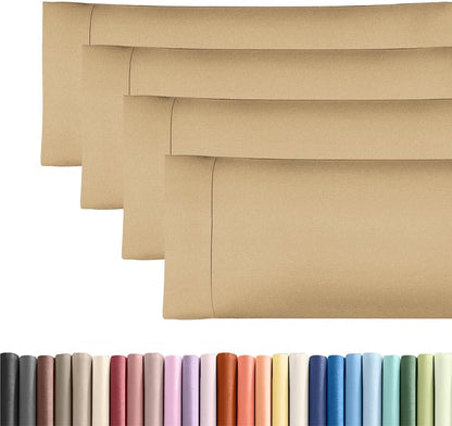 Standard Pillow Cases Set of 10 - Ultra Soft Hotel Quality Pillowcase Covers - Comfy, Cozy & Wrinkle Free - Shrink, Stain and Fade Resistant - Machine Washable Pillow Protectors - 10 Pcs Set - White - Colors B