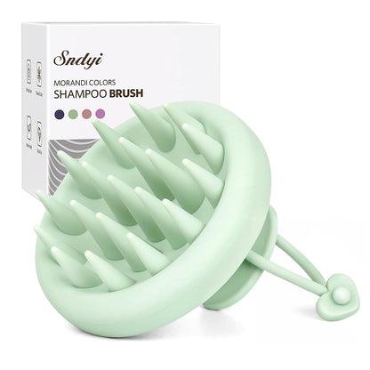 Sndyi Silicone Scalp Massager Shampoo Brush, Hair Scrubber with Soft Silicone Bristles, Scalp Scrubber/Exfoliator for Dandruff Removal, Wet Dry Scalp Brush for Hair Growth & Scalp Care, Oatmeal