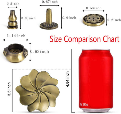 Incense Burner, Copper Incense Holder Cone Holder Gourd Incense Burner for Joss Stick, Tower Incense, Incense Coil (3 Styles)