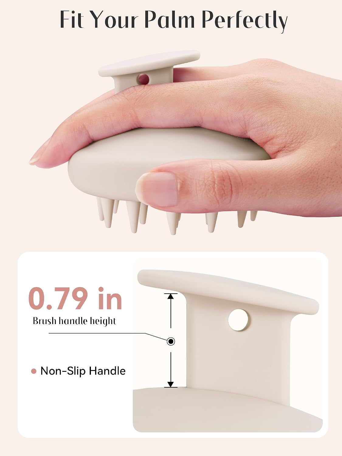 HEETA Scalp Massager Hair Growth, Scalp Scrubber with Soft Bristles, Integrated Silicone Design, Exfoliator for Dandruff Removal & Relaxation, Shampoo Brush Fit Wet Dry Hair Use, Black
