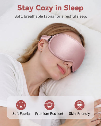 Weighted Blackout Sleep Mask for Men, 3D Contoured Zero Eye Pressure, Lash-Friendly Deep Eye Cups, Adjustable Slide Buckle Strap, Office Nap & Business Travel Essential, Relaxation Gift for Him(Black)