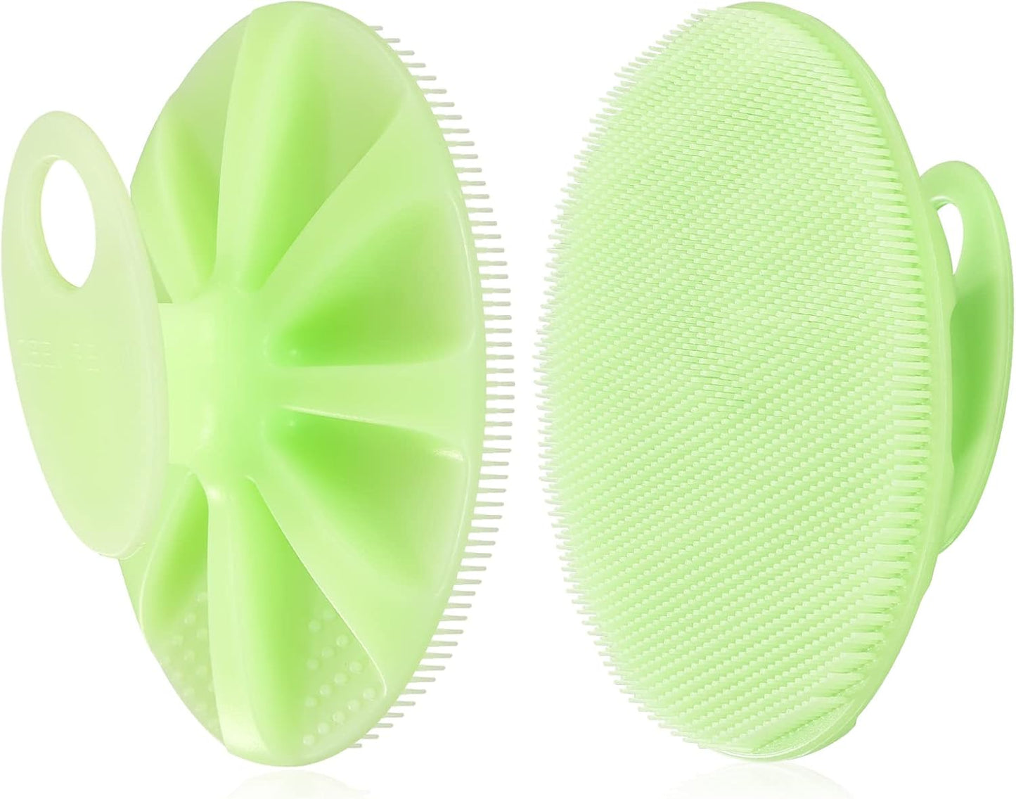 INNERNEED Soft Silicone Body Cleansing Brush Shower Scrubber, Gentle Exfoliating and Massage for All Kinds of Skin (Dark Green)