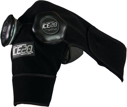 Bownet ICE20 Arm Wrap Double Set Shoulder Ice Pack - Refillable and Removable ICE20 Bags - Shoulder Ice Therapy Wrap - Effective Therapy for Injuries and Pain Relief (Pair of 2, One Size)