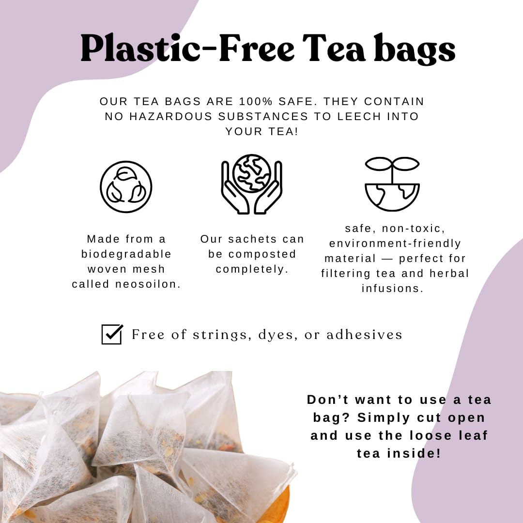 Organic Lavender Tea Loose Leaf Tea Bags – Sleep Tea, Passion Flower Tea, Calming Tea, Nighttime Tea, Relaxing Tea, Tulsi, Stress Tea, Caffeine Free AIP Bedtime Herbal Blend