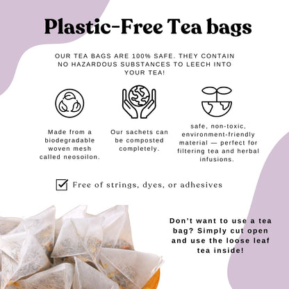 Organic Lavender Tea Loose Leaf Tea Bags – Sleep Tea, Passion Flower Tea, Calming Tea, Nighttime Tea, Relaxing Tea, Tulsi, Stress Tea, Caffeine Free AIP Bedtime Herbal Blend