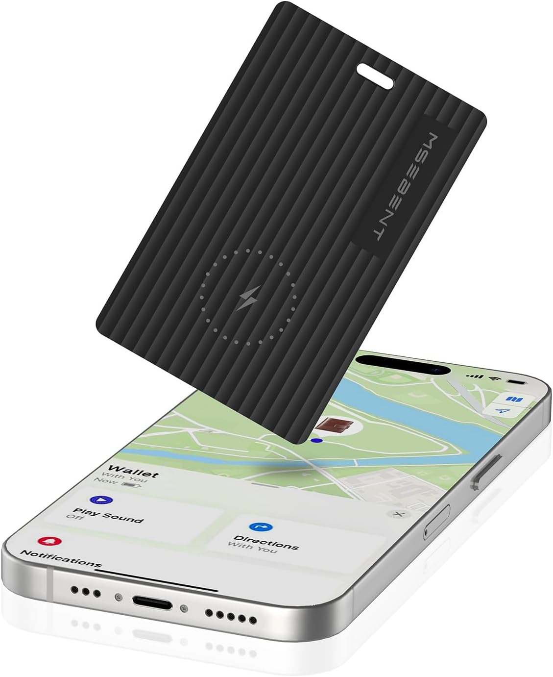 Air Tag Wallet Tracker Card, Rechargeable with Wireless Charging, Works with Apple Find My (iOS Only), Apple MFi Certified, IP67 Waterproof Item Finder for Wallet, Passport & Luggage