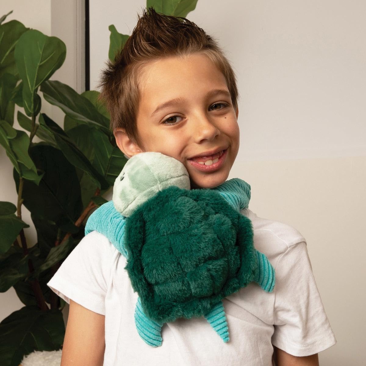 HUGIMALS Hugarounds Sidney the Sea Turtle 2.5 lb Microwaveable & Freezable Weighted Plush Neck & Shoulder Wrap | Soothing, Comforting Hugs for Self-Care & Relaxation | Unscented for Ages 2+