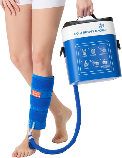 Cold Therapy Machine for Elbow, Ice Machine for Tennis Elbow&Post-Surgery Recovery, Cryotherapy Device with Temp Display & 3 Flow Modes, Adjustable Elbow Wrap for Arthritis, Bursitis, Swelling Relief