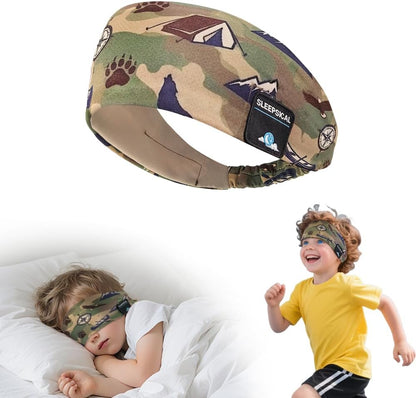 Kids Bluetooth 5.4 Headband Headphones, Adjustable Toddler Sports Headband Earphones with Mic, Soft Wireless Sleep Headphones for Baby Kids Travel Plane School Tablet Workout(Green)