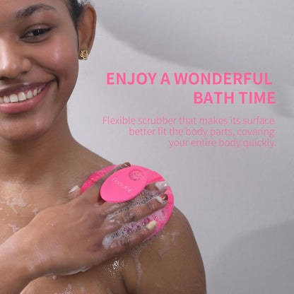 Silicone Body Scrubber 2 Pack, BEAUTAIL Shower Bath Scrubber, More Hygienic Than Traditional Loofah, Lather Nicely, Gentle Exfoliating Brush for Women Men Baby Sensitive Skin, Black+Purple