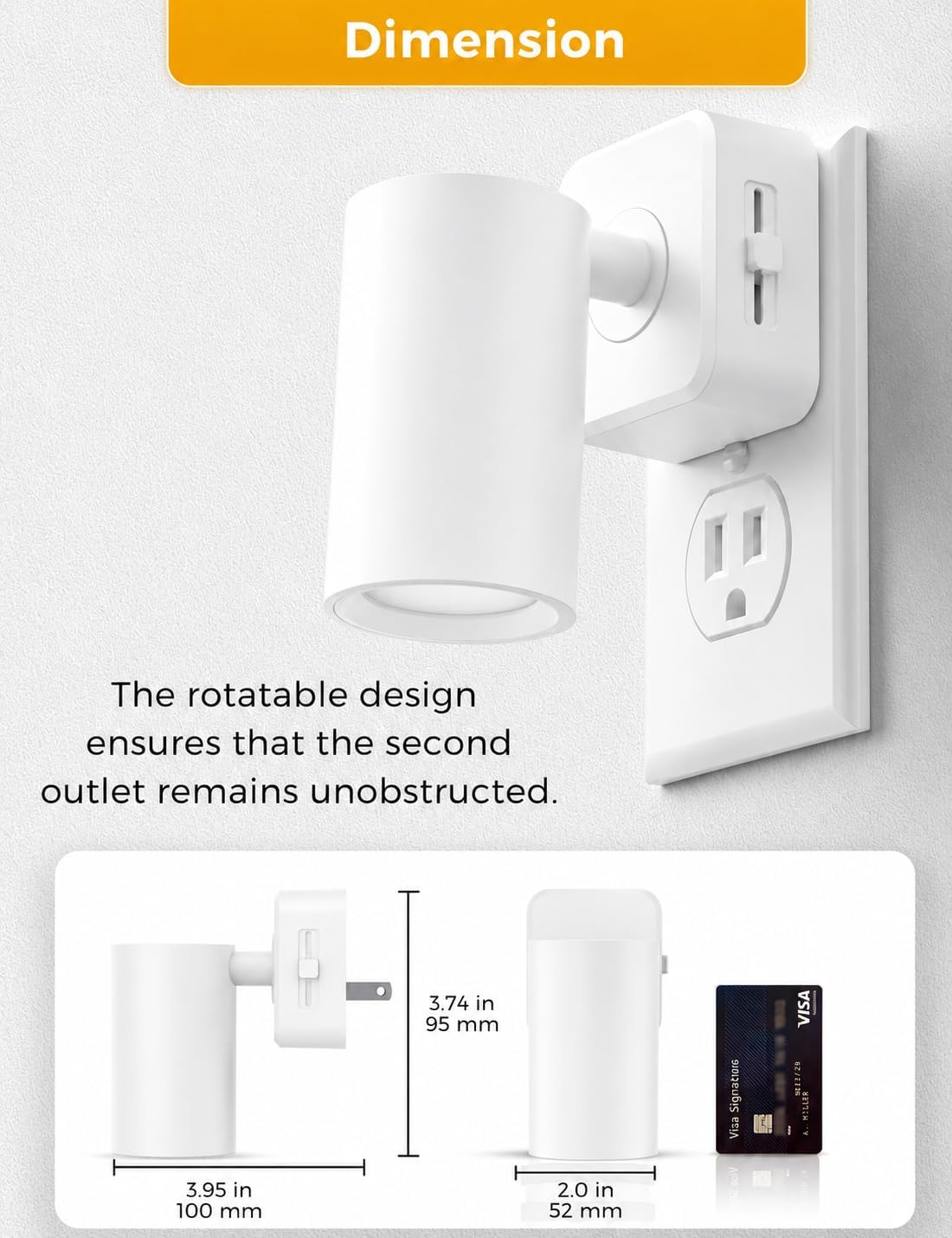 L LOHAS LED Night Lights Plug into Wall, [2-Pack] Rotatable Night Lights with Dusk to Dawn Sensor, 0-100 LM Brightness Adjustable,2000K Amber Nightlight for Adults Bathroom Hallway Stairs