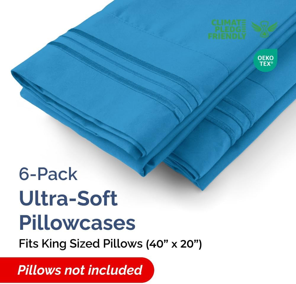 Standard Pillow Cases Set of 10 - Ultra Soft Hotel Quality Pillowcase Covers - Comfy, Cozy & Wrinkle Free - Shrink, Stain and Fade Resistant - Machine Washable Pillow Protectors - 10 Pcs Set - White - Colors B